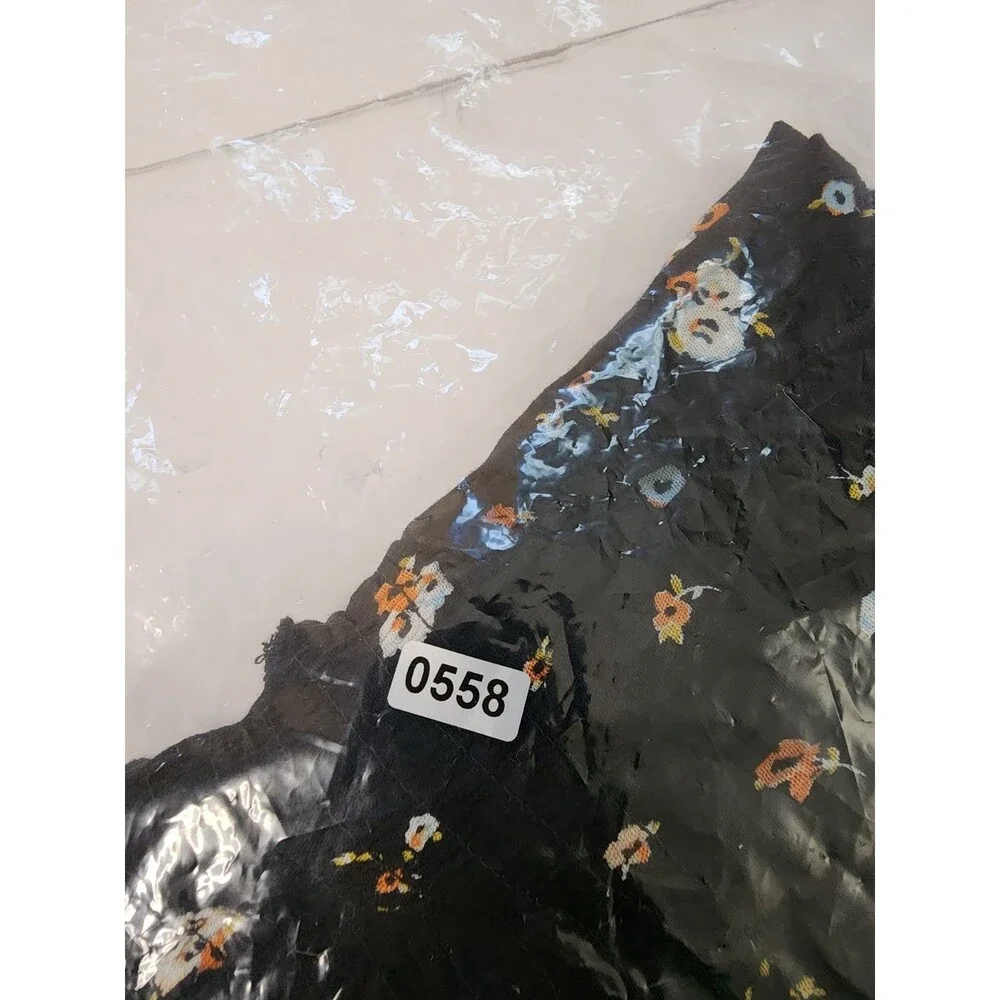Isabella Rose Mini Skirt Womens Small Black Floral Tulla Smocked Swim Cover-up